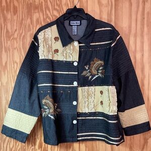 Indigo Moon Denim Embroidered Jacket